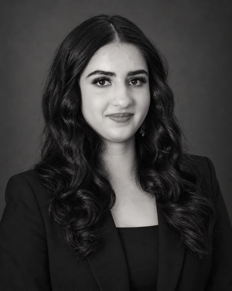 Black-and-white portrait of Alisha M.